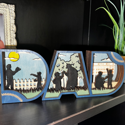 Baseball Dad Art On Shelf