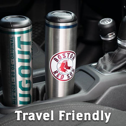 Hearts with Laces Metal Dugout Mug® | Stainless Steel Baseball Bat Mug