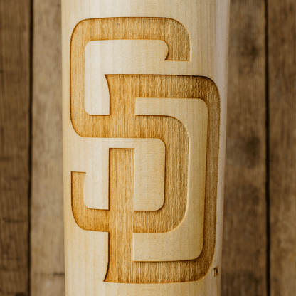 baseball bat mug San Diego Padres SD close up
