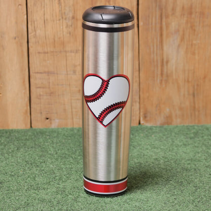 Hearts with Laces Metal Dugout Mug® | Stainless Steel Baseball Bat Mug